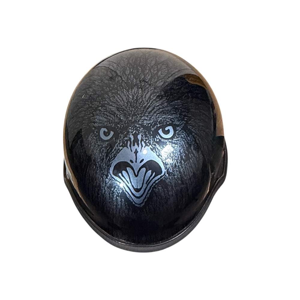 Vintage Harley Davidson DOT Motorcycle Half Helmet Wintune Black Grunge Eagle